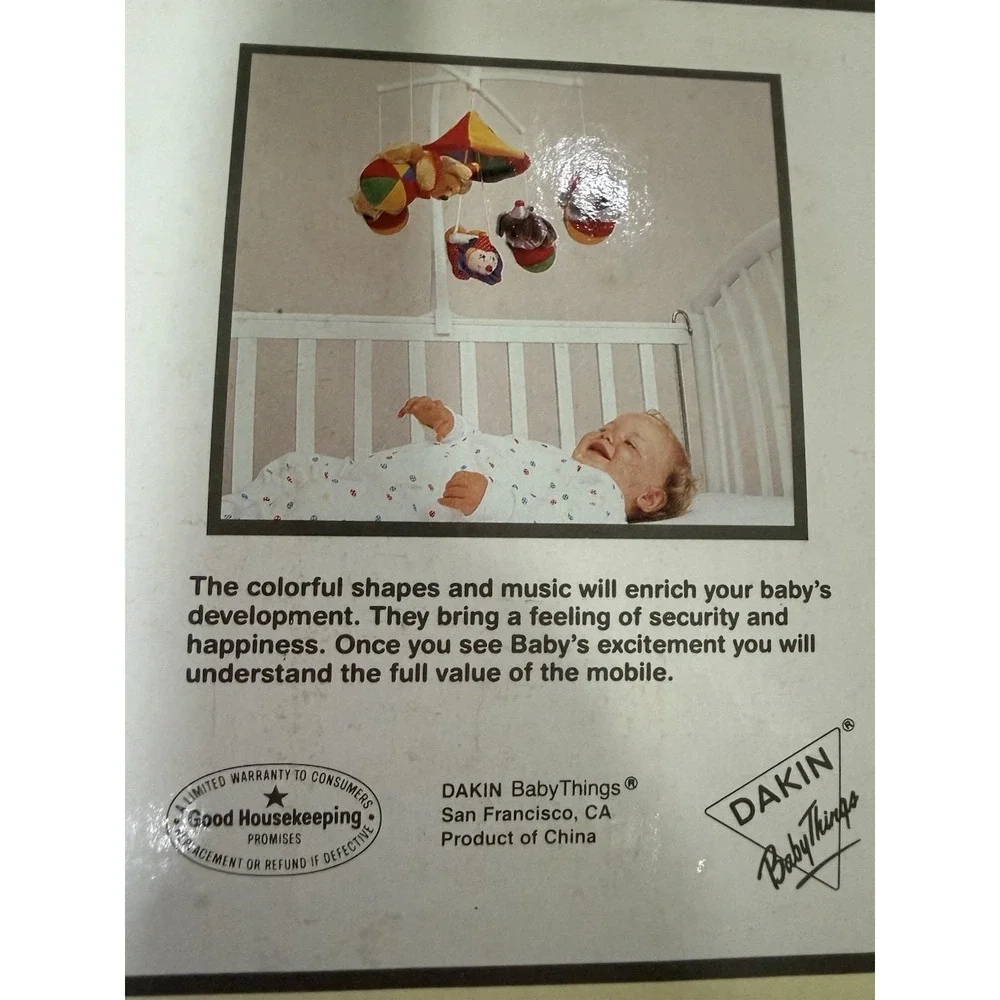 VTG 1987 Dakin Musical Baby Mobile Pretty Horses For Crib Plays 